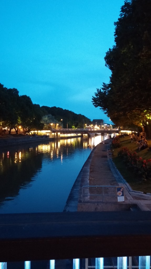 It must be late, the sun is almost down.